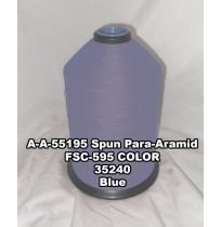 A-A-55195 Spun Para-Aramid Thread, Tex 30/4, Size 70, Color Blue 35240 