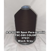 A-A-55195 Spun Para-Aramid Thread, Tex 30/3, Size 50, Color Black Gray 37031 