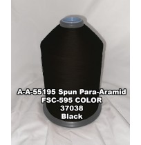 A-A-55195 Spun Para-Aramid Thread, Tex 30/4, Size 70, Color Black 37038