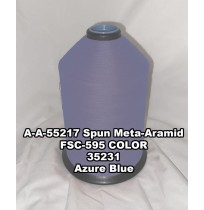 A-A-55217A Spun Meta-Aramid Thread, Tex 45/2, Size 24, Color Azure Blue 35231 