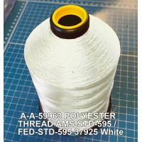 A-A-59963 Polyester Thread Type II (Coated) Size 8 Tex 600 AMS-STD-595 / FED-STD-595 Color 37925 White