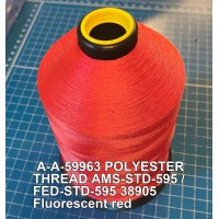 A-A-59963 Polyester Thread Type II (Coated) Size 8 Tex 600 AMS-STD-595 / FED-STD-595 Color 38905 Fluorescent red