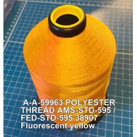 A-A-59963 Polyester Thread Type II (Coated) Size 8 Tex 600 AMS-STD-595 / FED-STD-595 Color 38907 Fluorescent yellow