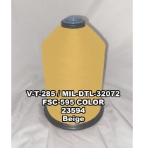 V-T-285F Polyester Thread, Type II, Tex 33, Size AA, Color Beige 23594 
