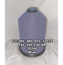 V-T-285F Polyester Thread, Type I, Tex 69, Size E, Color Blue 35240 