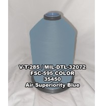 MIL-DTL-32072 Polyester Thread, Type I, Tex 138, Size FF, Color Air Superiority Blue 35450 