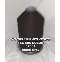 V-T-285F Polyester Thread, Type I, Tex 69, Size E, Color Black Gray 37031 